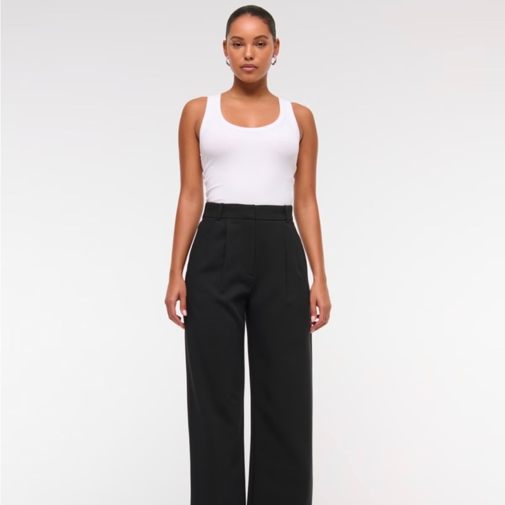 Abercrombie & Fitch Brown High-Waisted Relaxed Trousers